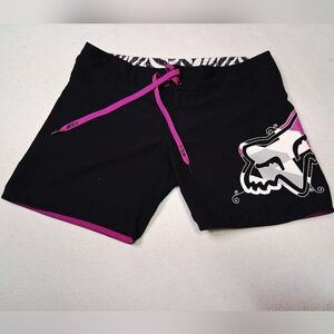 Fox Black and Pink Graphic Shorts